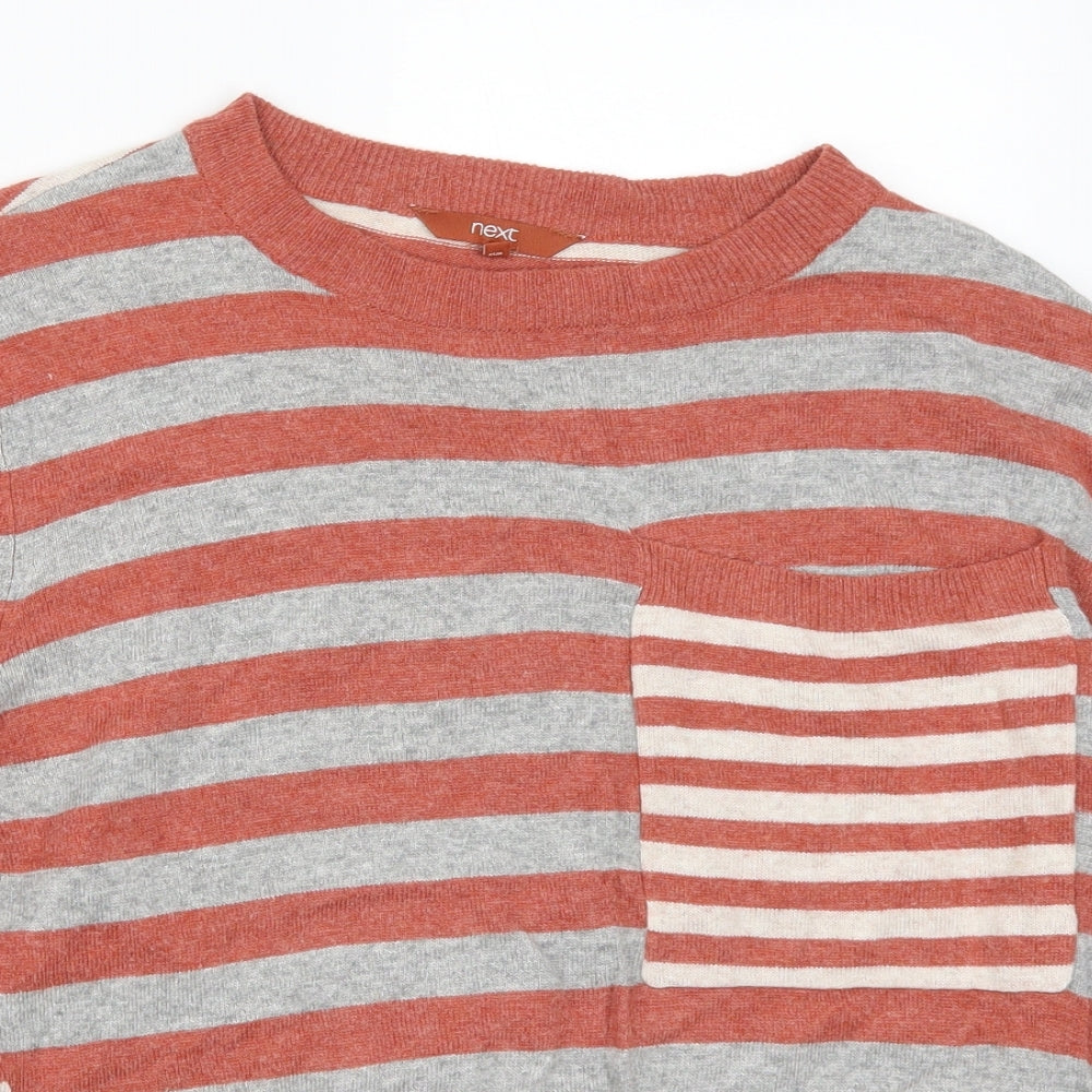 NEXT Womens Red Striped  Pullover Jumper Size 14