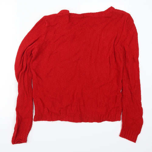 Miss Selfridge Womens Red  Knit Pullover Jumper Size 12  - Love
