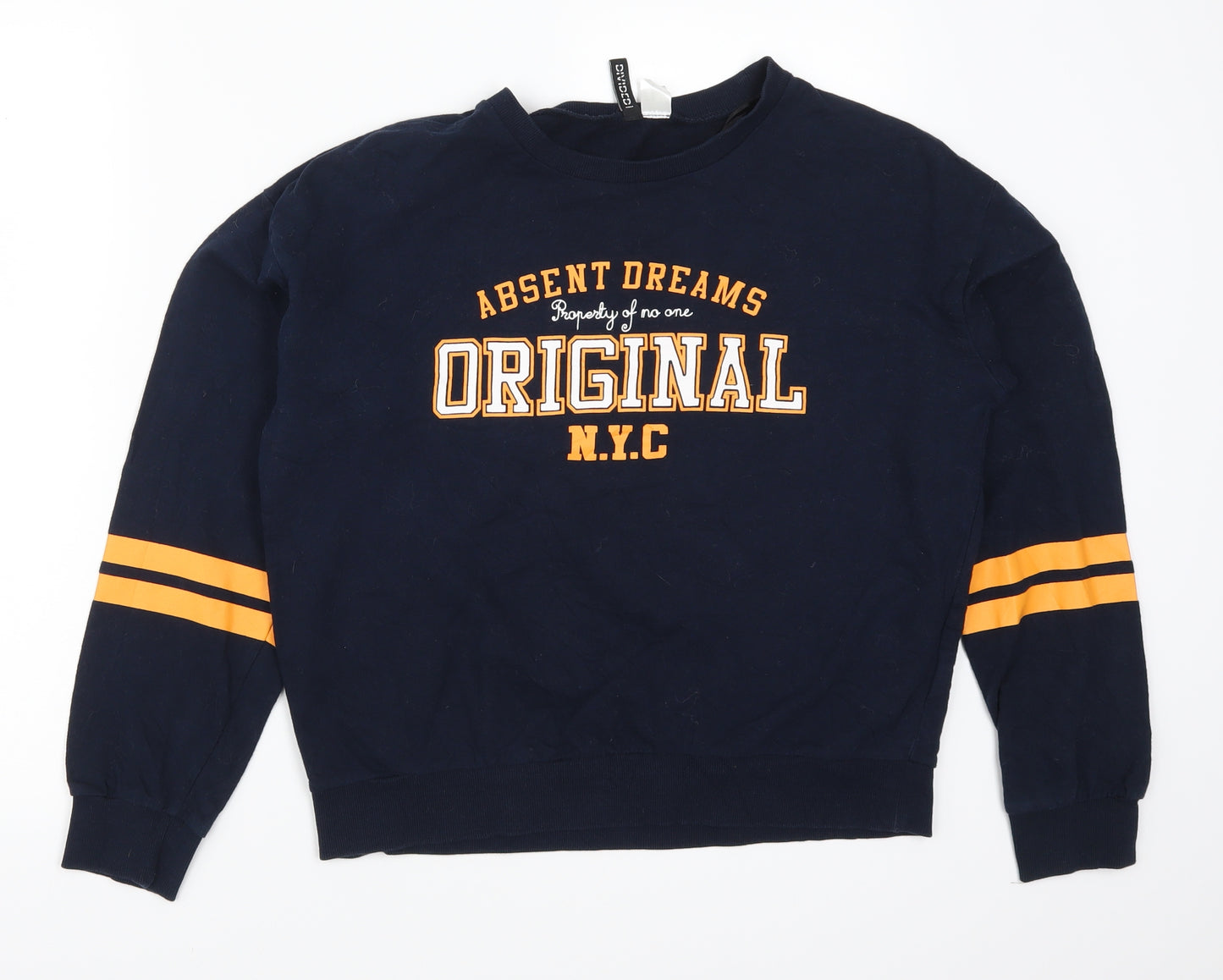 H&M Womens Blue   Pullover Sweatshirt Size M  - Absent Dreams Original NYC