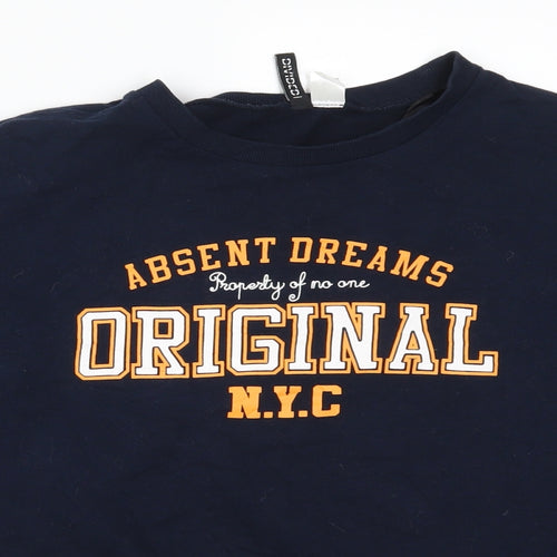 H&M Womens Blue   Pullover Sweatshirt Size M  - Absent Dreams Original NYC