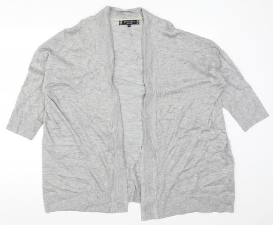 Front view of Principles women’s grey cardigan jumper, size UK 16