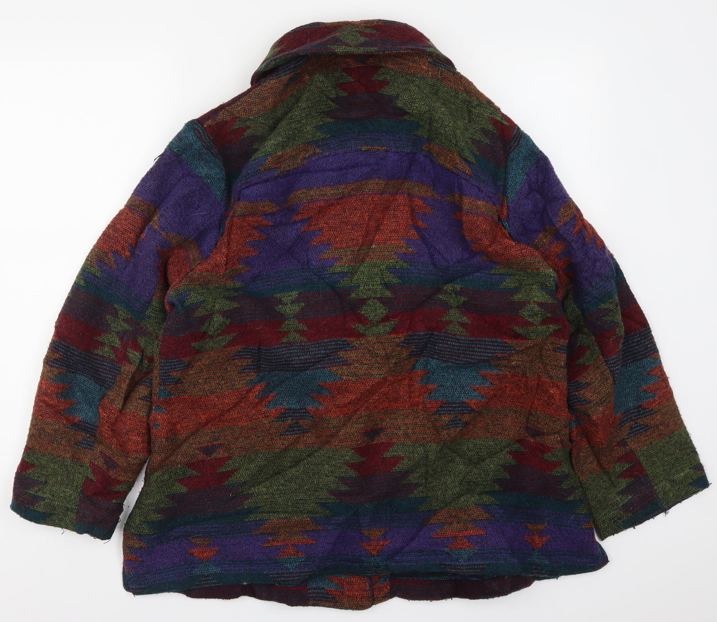 DASH Womens Multicoloured Geometric  Jacket Coatigan Size 14