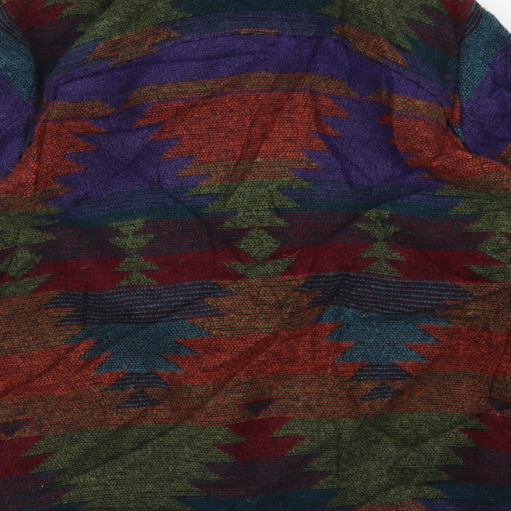 DASH Womens Multicoloured Geometric  Jacket Coatigan Size 14