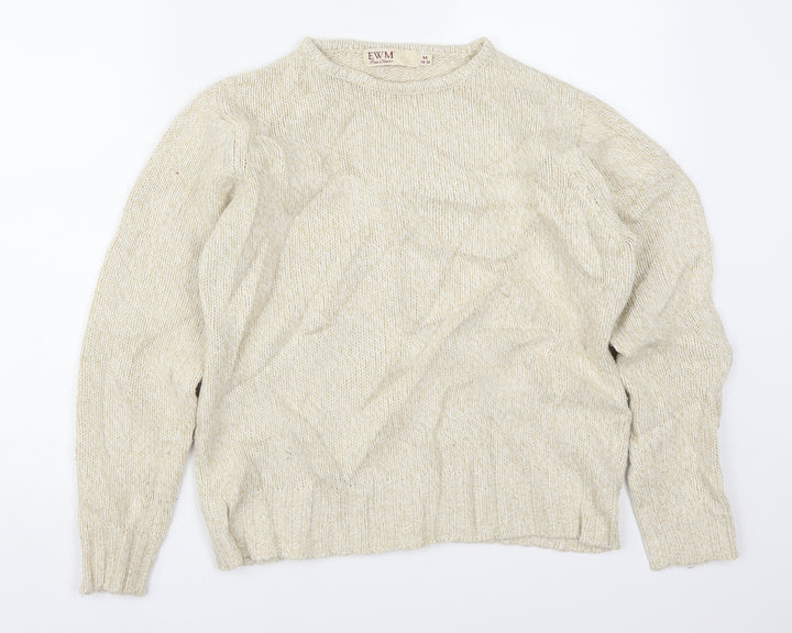 EWM Womens Beige Knit Pullover Jumper Size 14