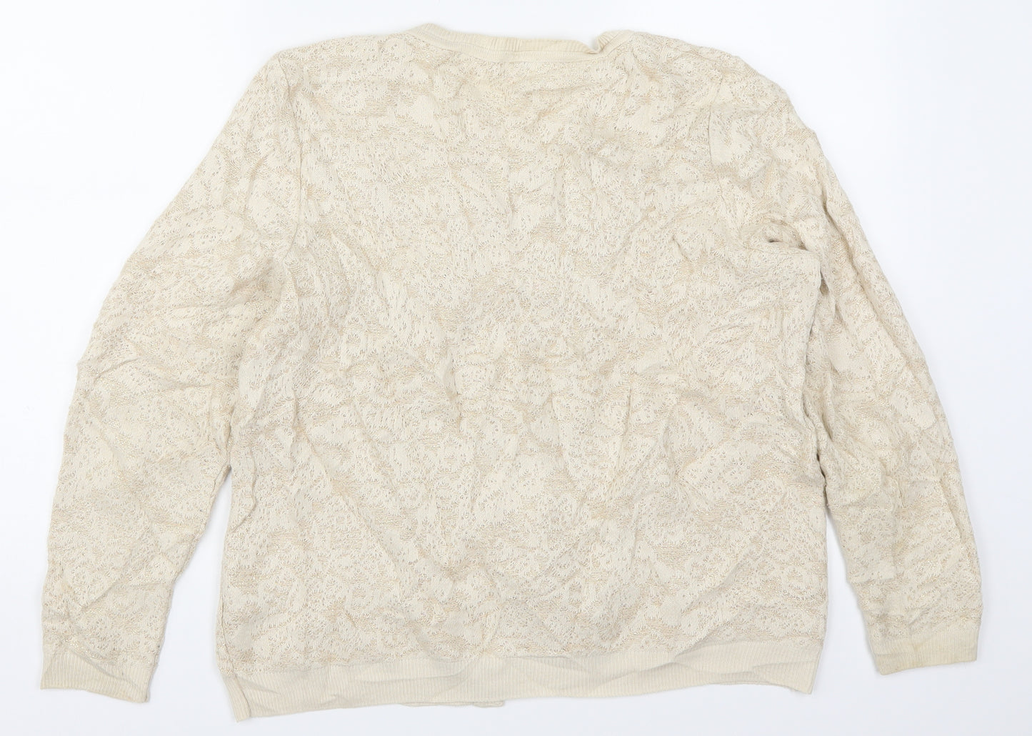 Monsoon Womens Beige  Knit Cardigan Jumper Size 20