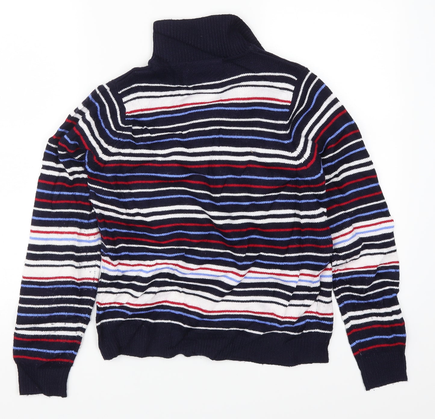 EWM Womens Blue Striped Knit Pullover Jumper Size 10  - Red