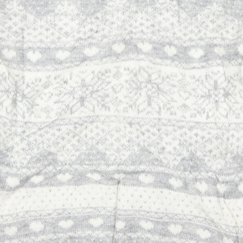 Matalan Womens Grey Geometric Knit Pullover Jumper Size S