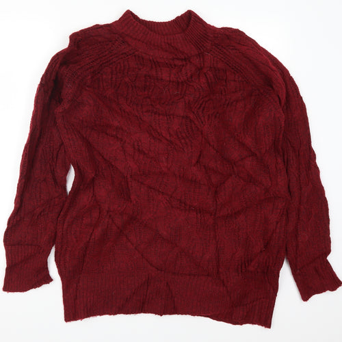 Papaya Womens Red  Knit Pullover Jumper Size M