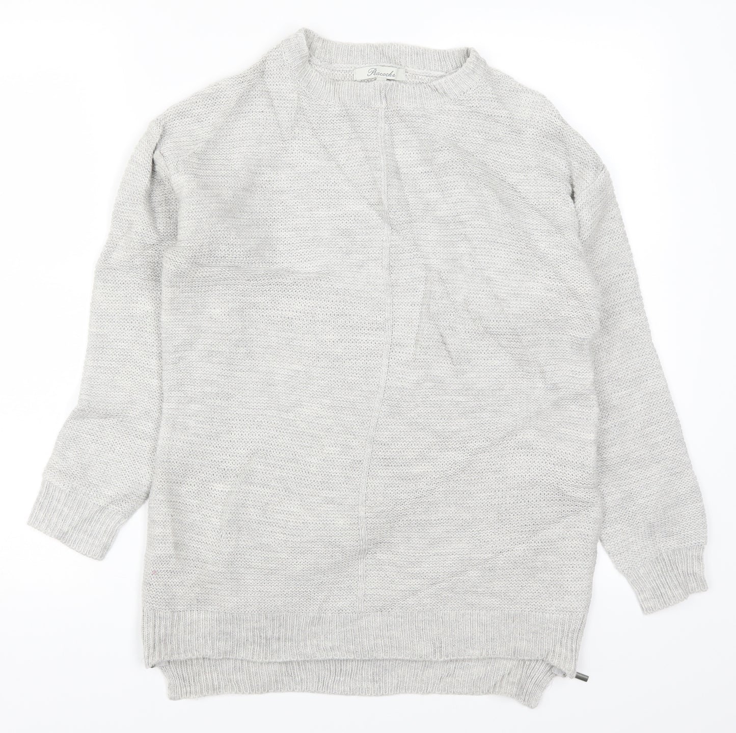 Peacocks Womens Grey  Knit Pullover Jumper Size S