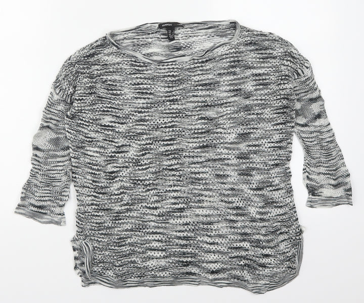 Mango Womens Grey Knit Pullover Jumper Size S