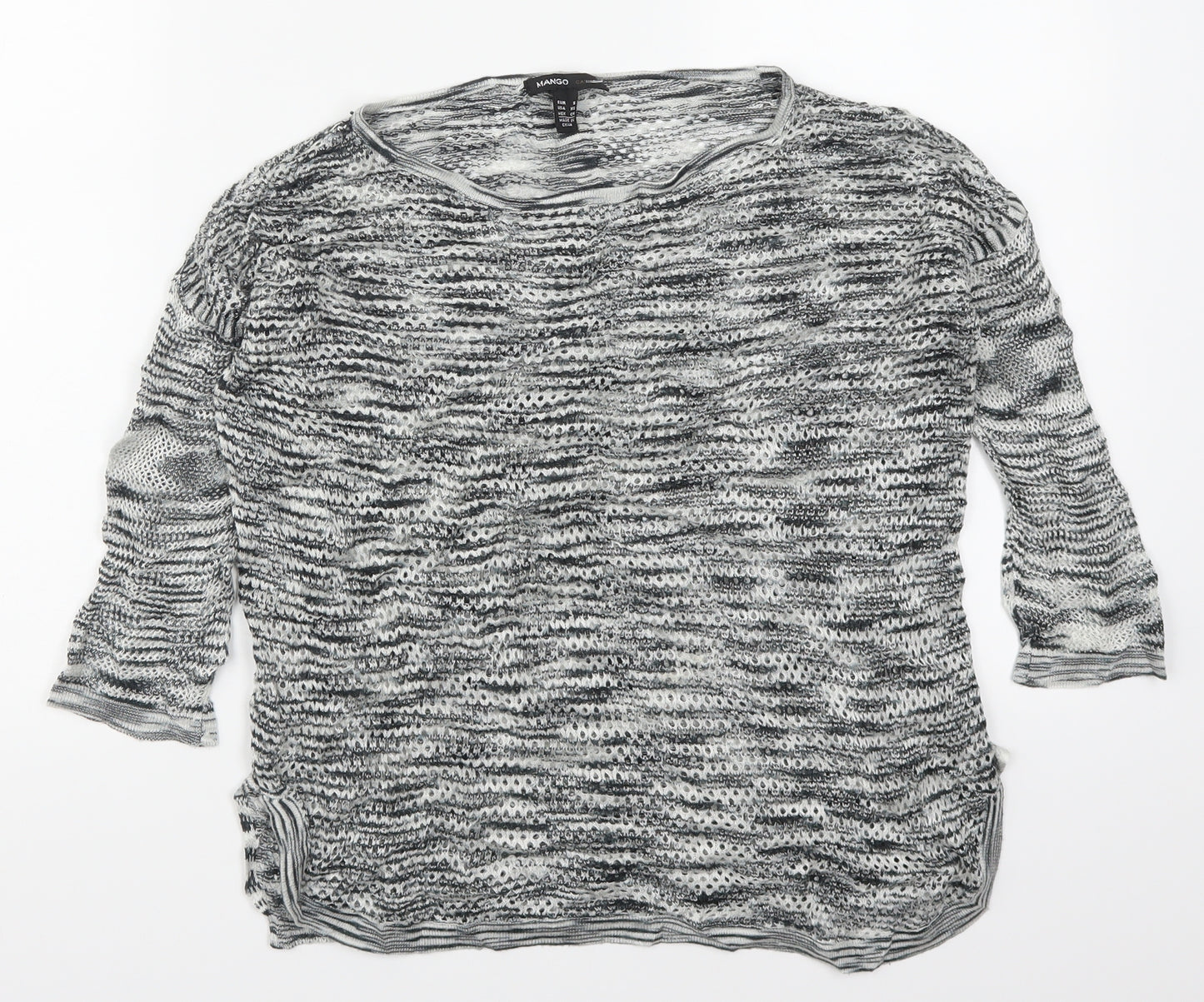 Mango Womens Grey  Knit Pullover Jumper Size S