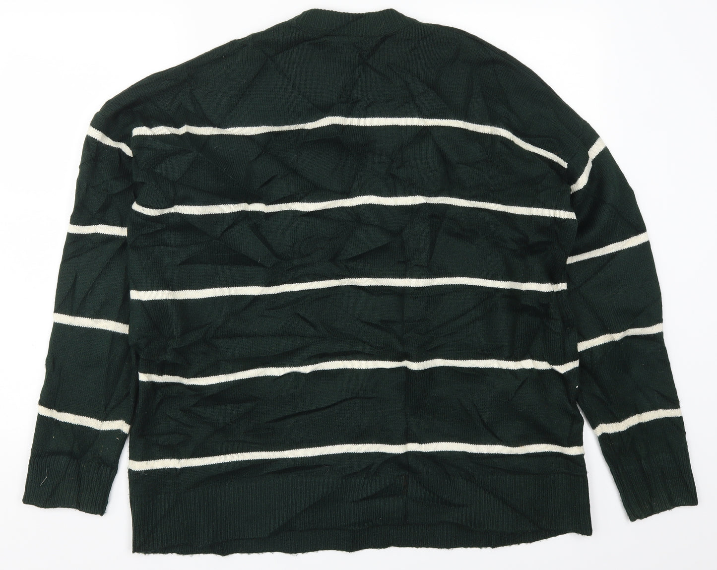 New Look Mens Green Striped  Pullover Jumper Size L