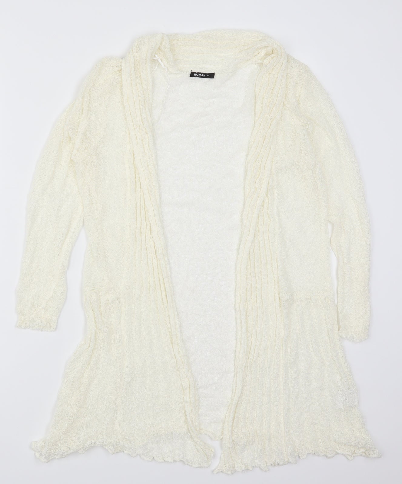 Roman Womens Ivory  Knit Cardigan Jumper Size 10