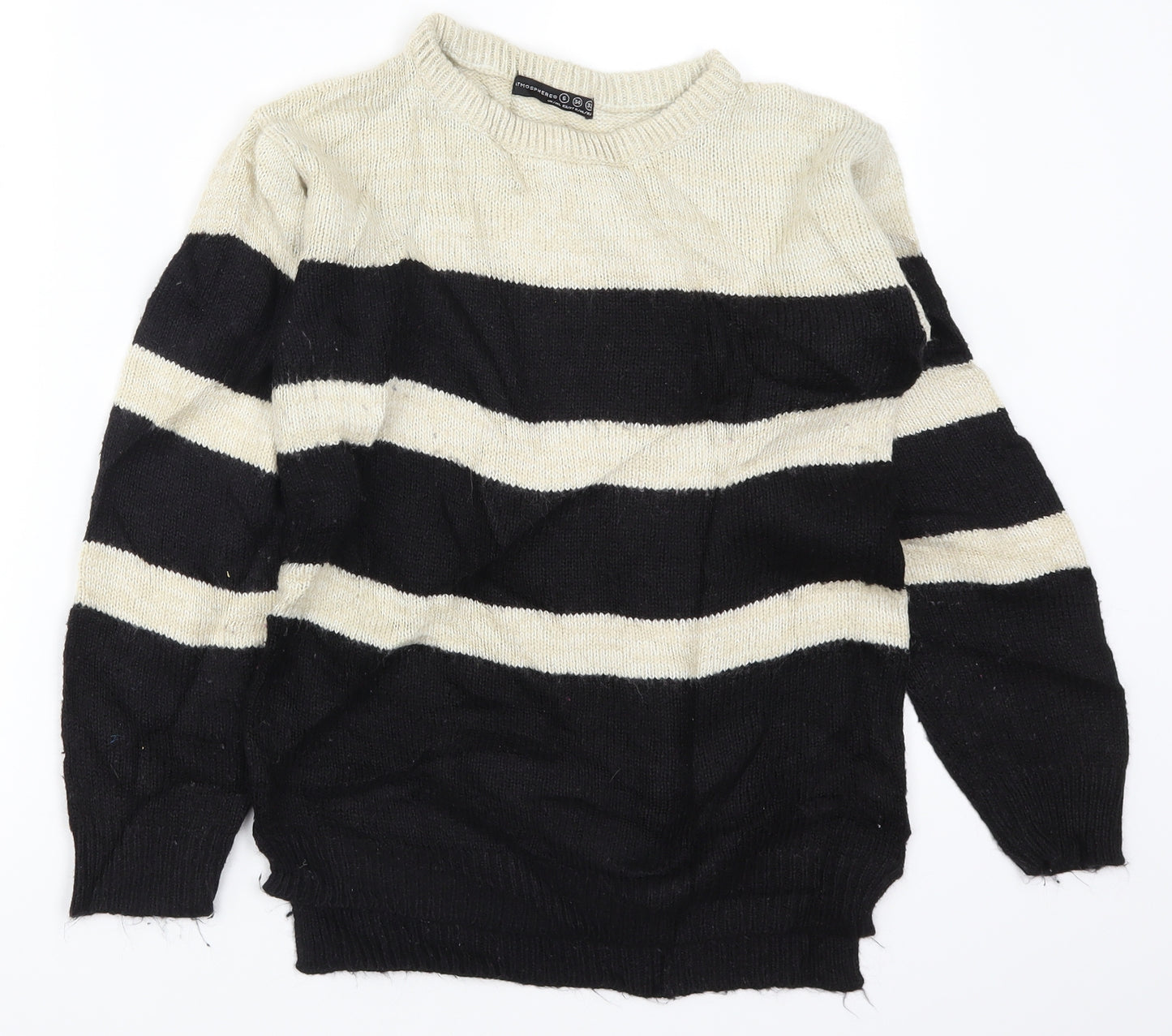 Atmosphere Womens Beige Striped Knit Pullover Jumper Size 6