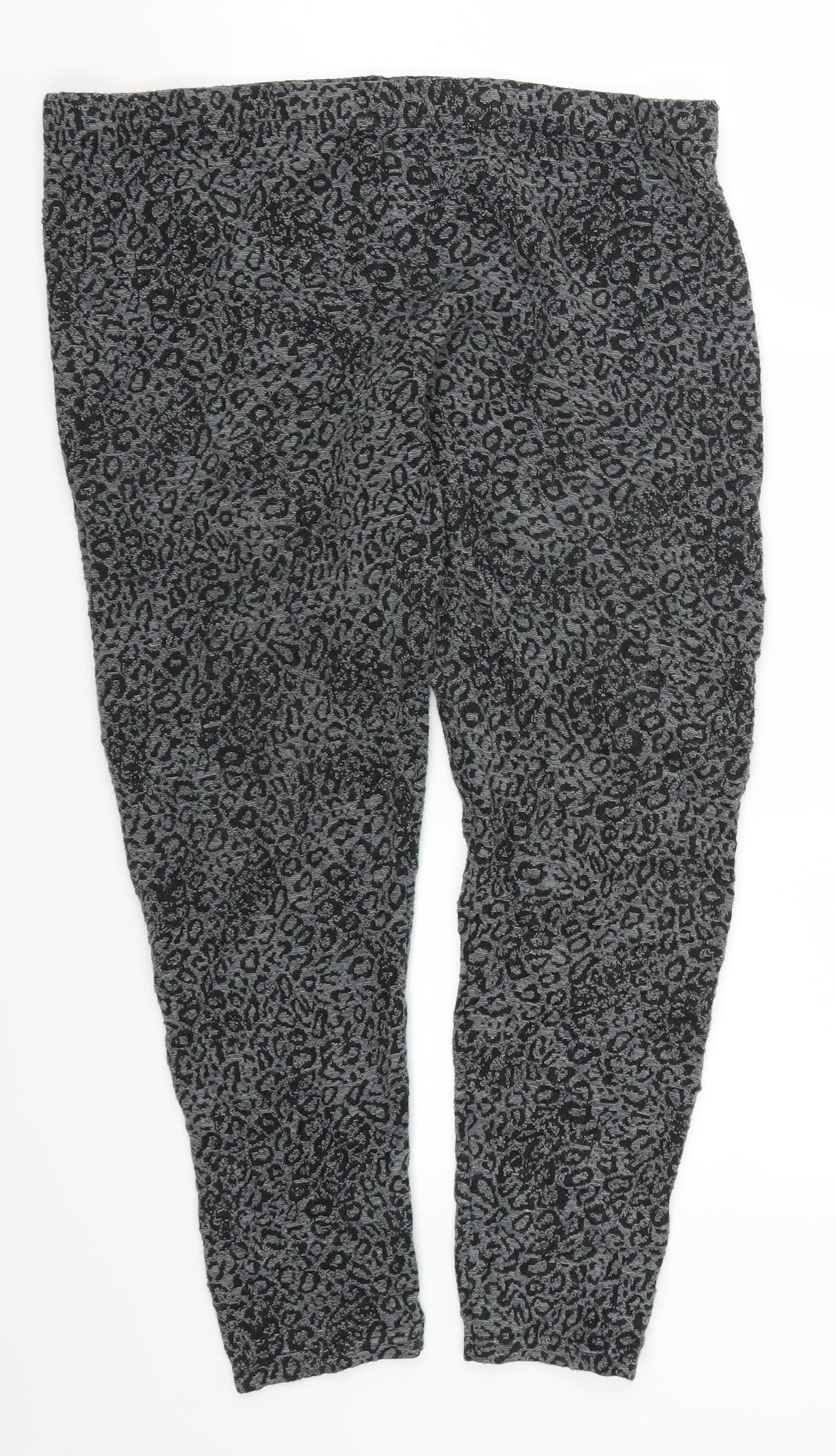 Preworn Womens Grey Animal Print  Cropped Leggings Size 36 in L26 in