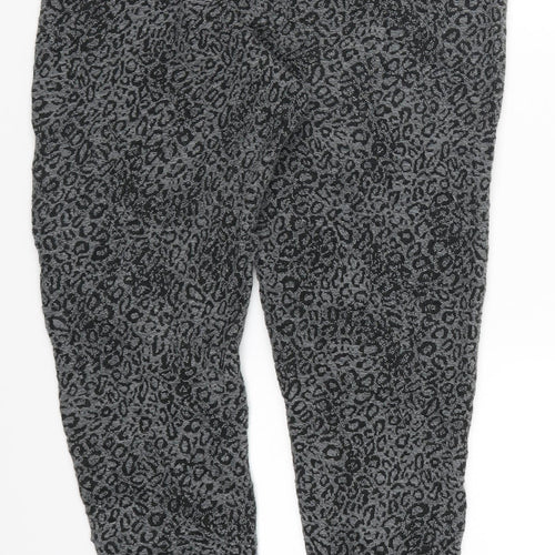 Preworn Womens Grey Animal Print  Cropped Leggings Size 36 in L26 in