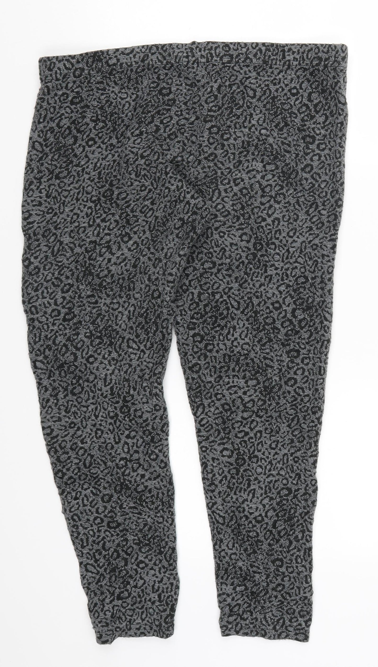 Preworn Womens Grey Animal Print  Cropped Leggings Size 36 in L26 in