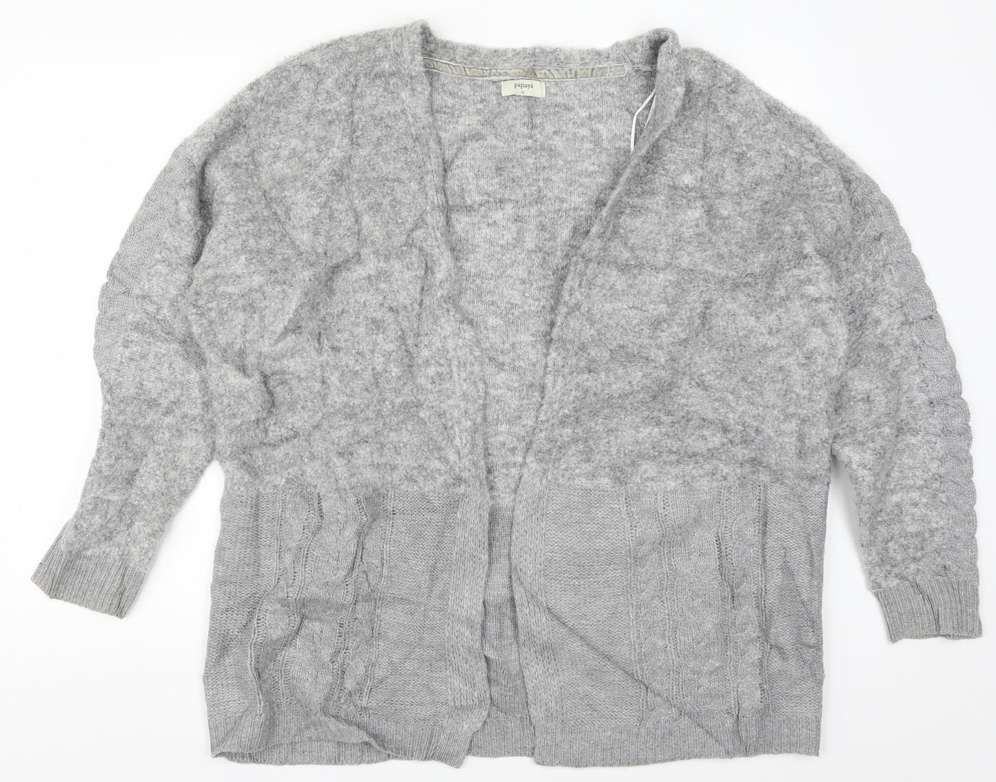 Papaya Womens Grey  Knit Cardigan Jumper Size XL