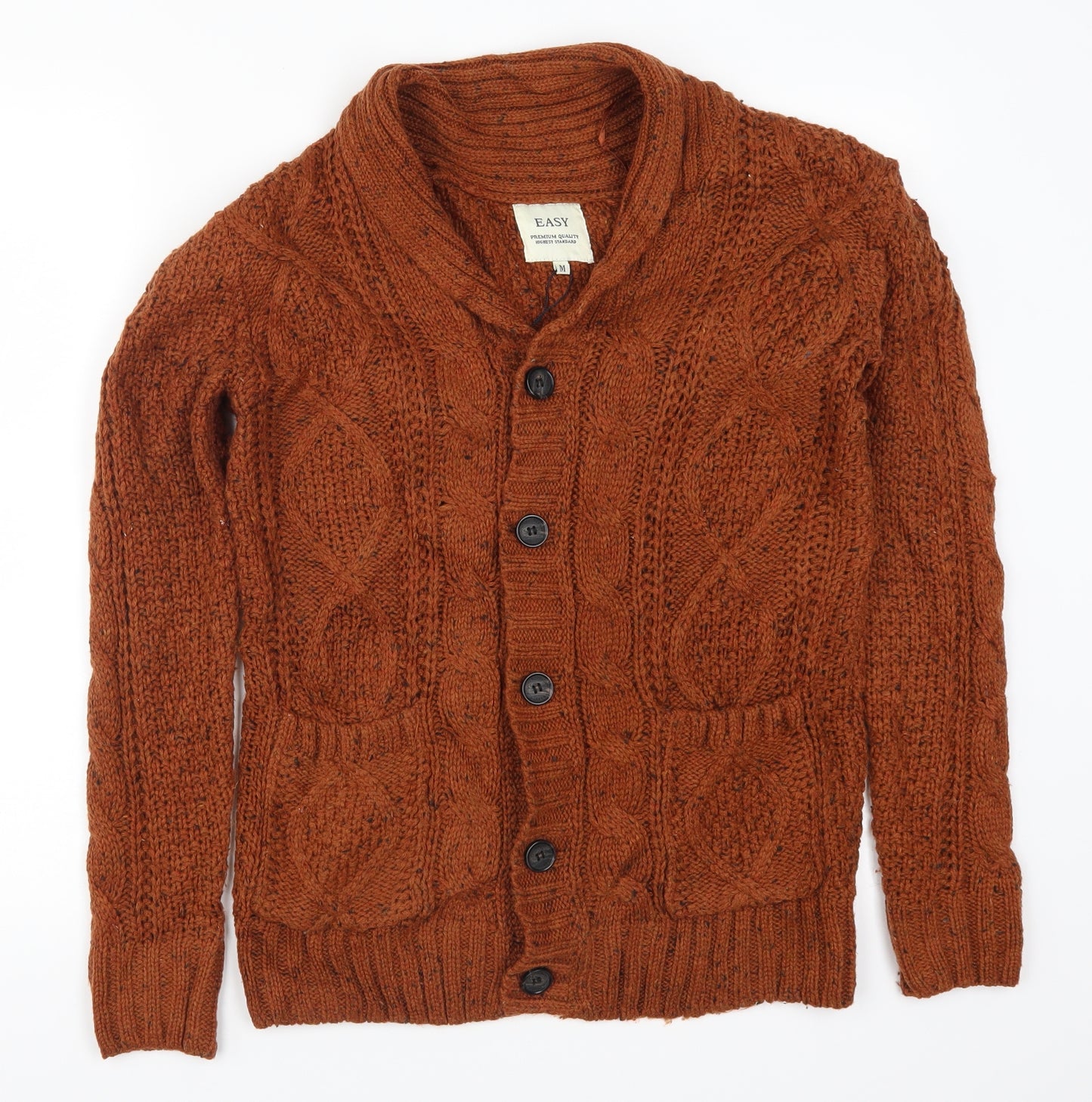 Matalan Mens Brown  Knit Cardigan Jumper Size M