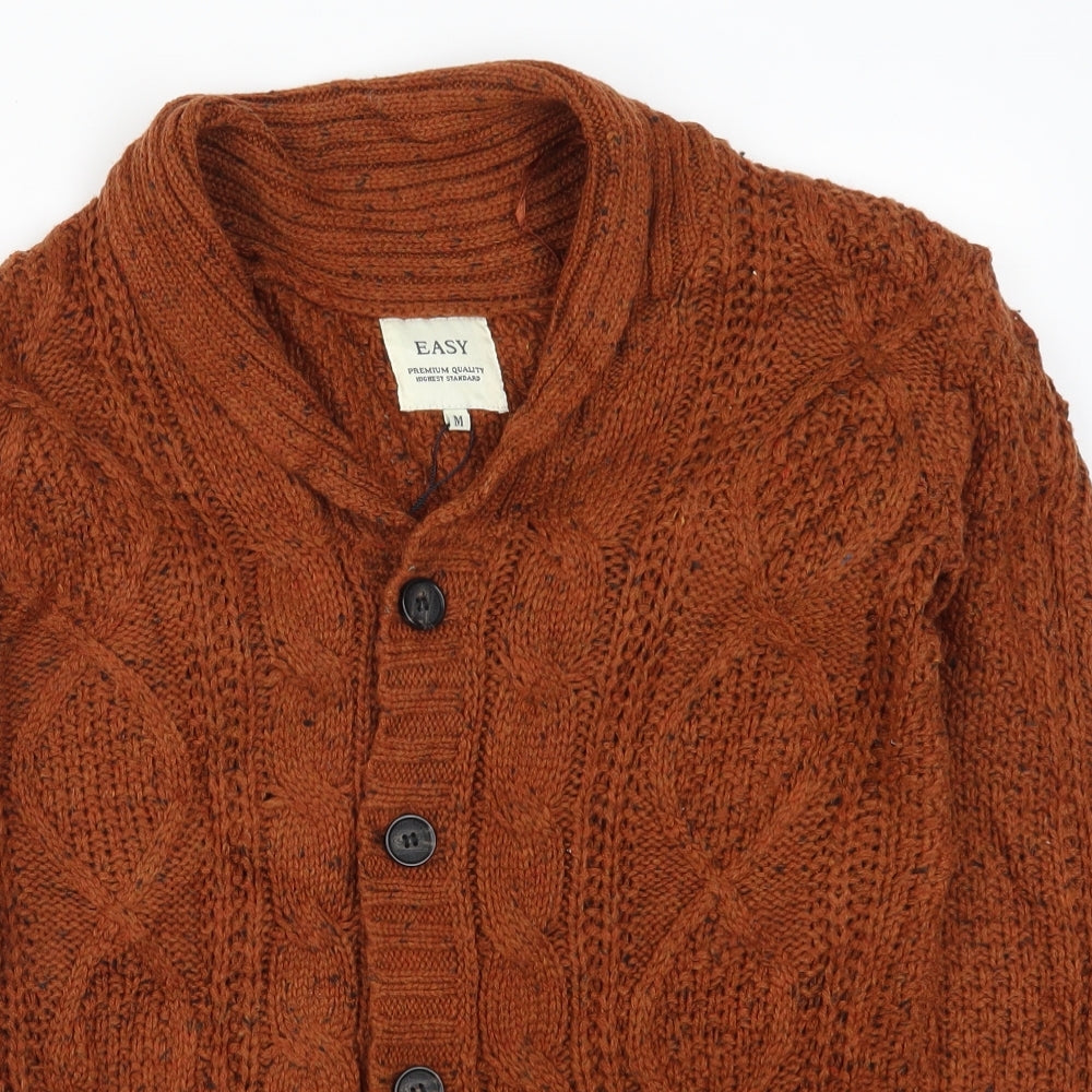 Matalan Mens Brown  Knit Cardigan Jumper Size M