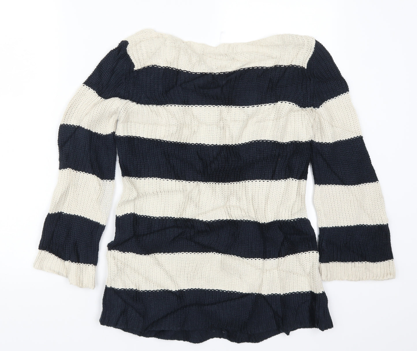 Marks and Spencer Womens Beige Striped Knit Pullover Jumper Size 10