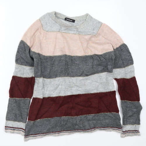 Kaleidoscope Womens Multicoloured Striped Knit Pullover Jumper Size 10
