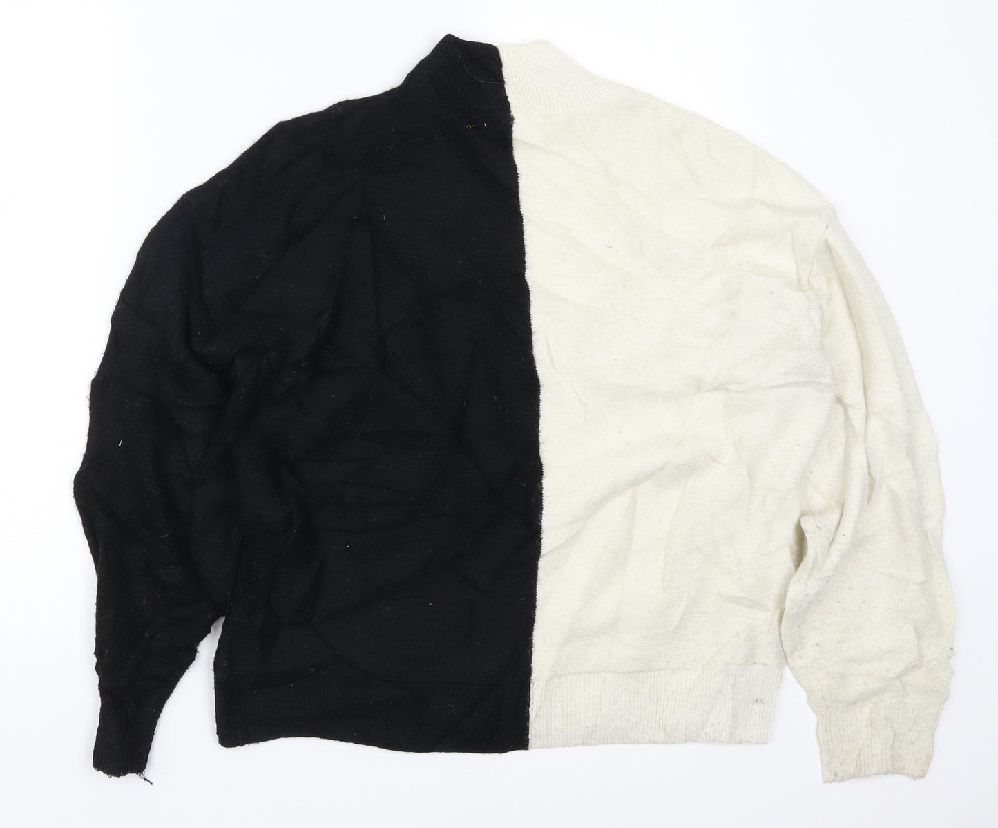 H&M Womens Black  Knit Pullover Jumper Size M  - Black and White Colour Block