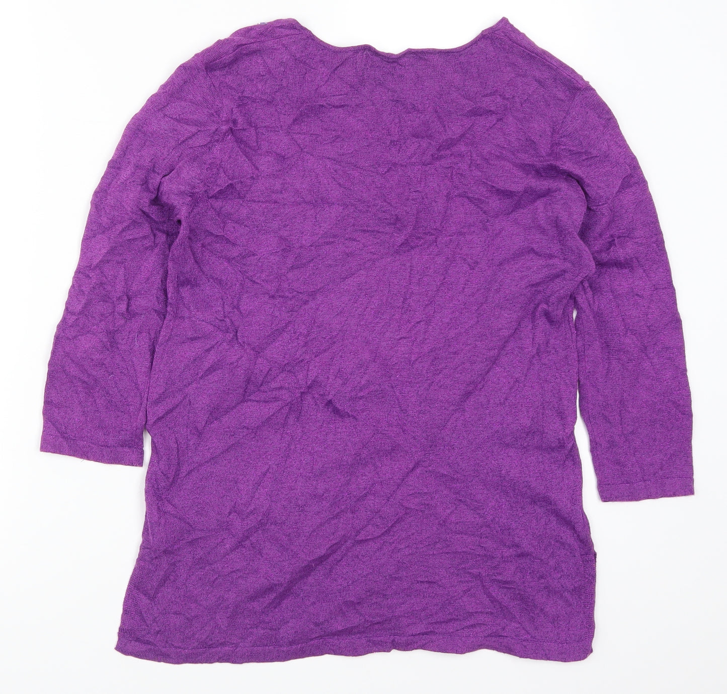 CMT Womens Purple   Cardigan Jumper Size M  - Flowers