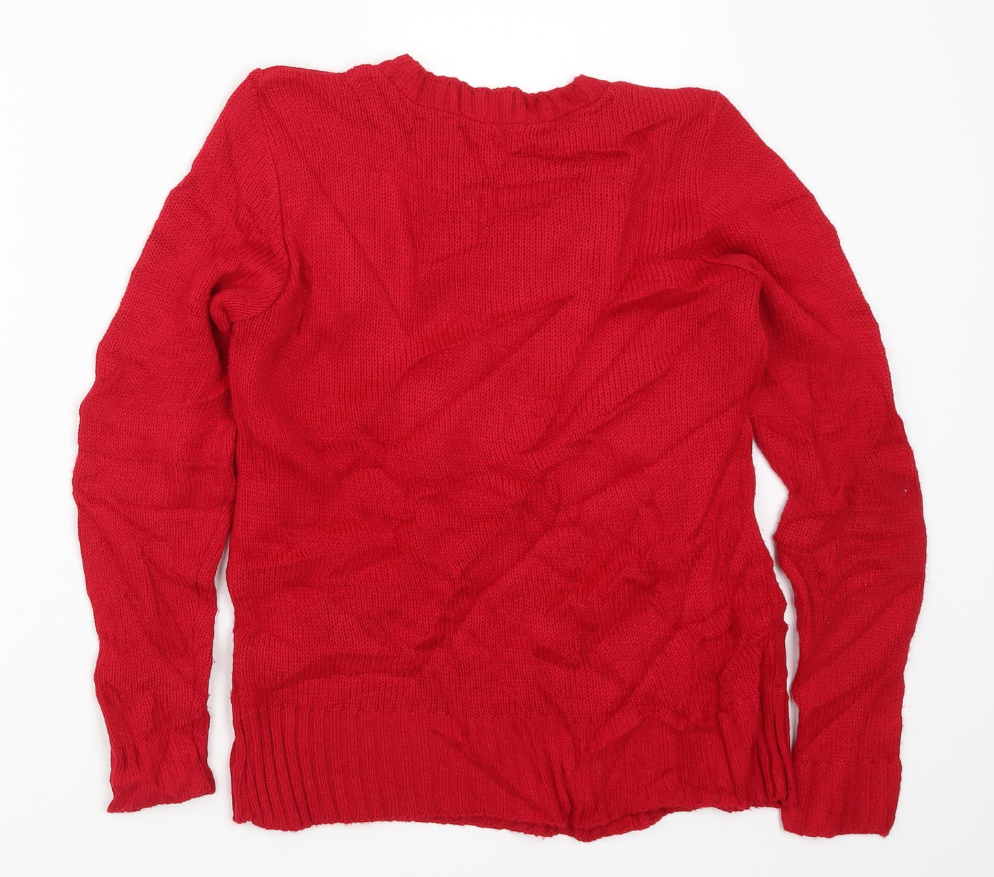 Avenue Womens Red  Knit Pullover Jumper Size S  - Rudolph