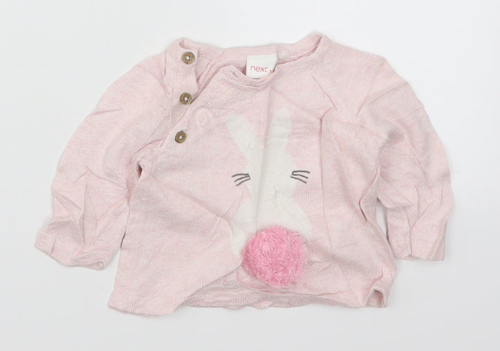 NEXT Girls Pink Pullover Jumper One Size - Rabbit