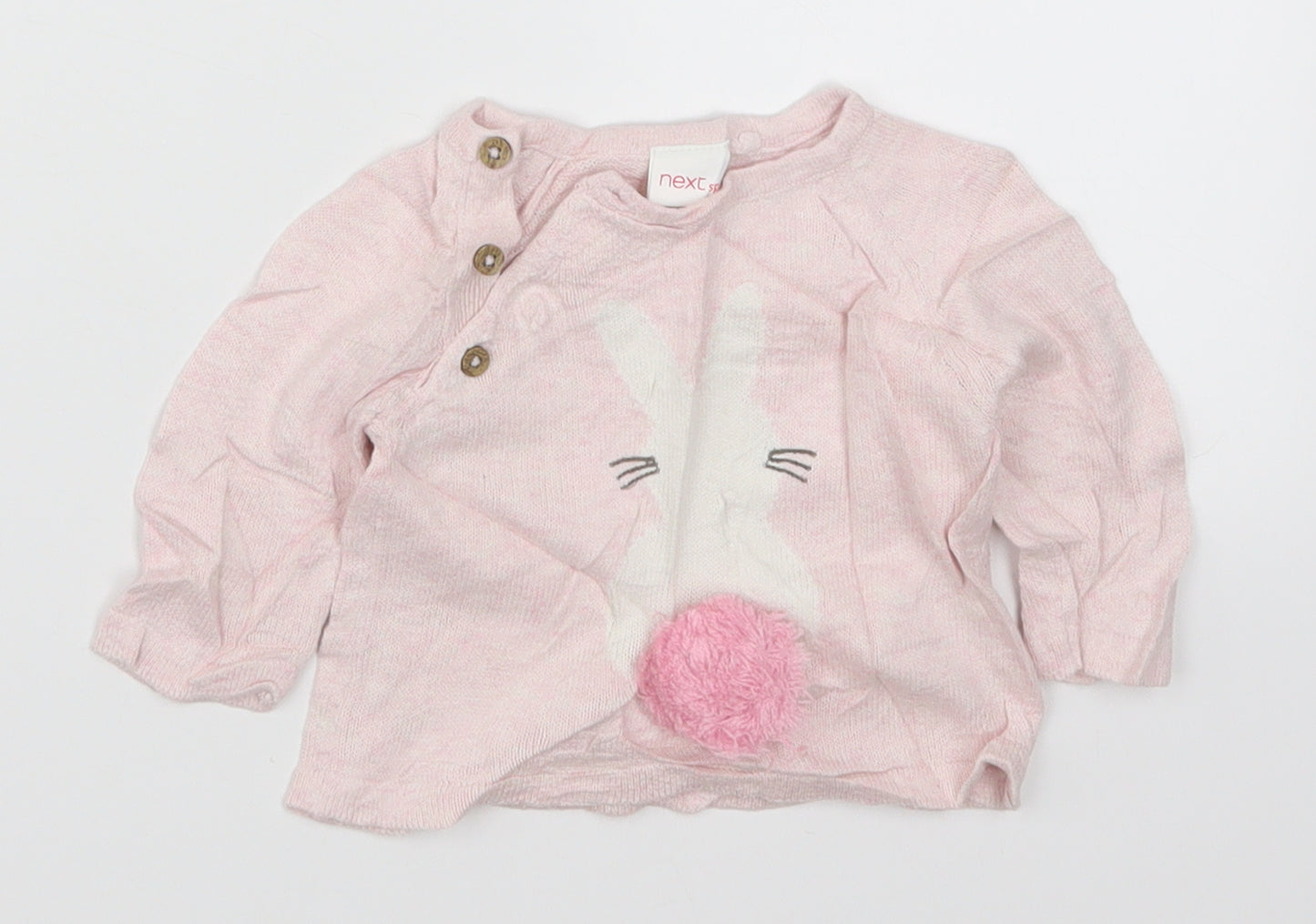 NEXT Girls Pink   Pullover Jumper One Size  - Rabbit