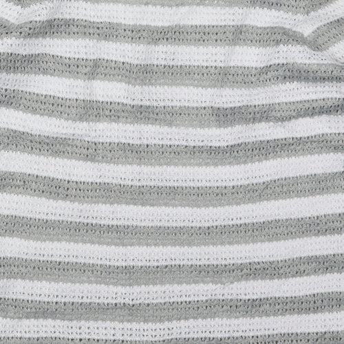 NEXT Womens Grey Striped Knit Pullover Jumper Size 10