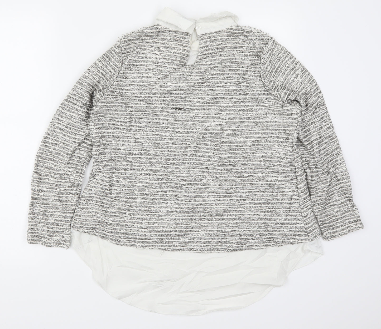 Sister Jane Womens Grey Striped  Pullover Jumper Size S