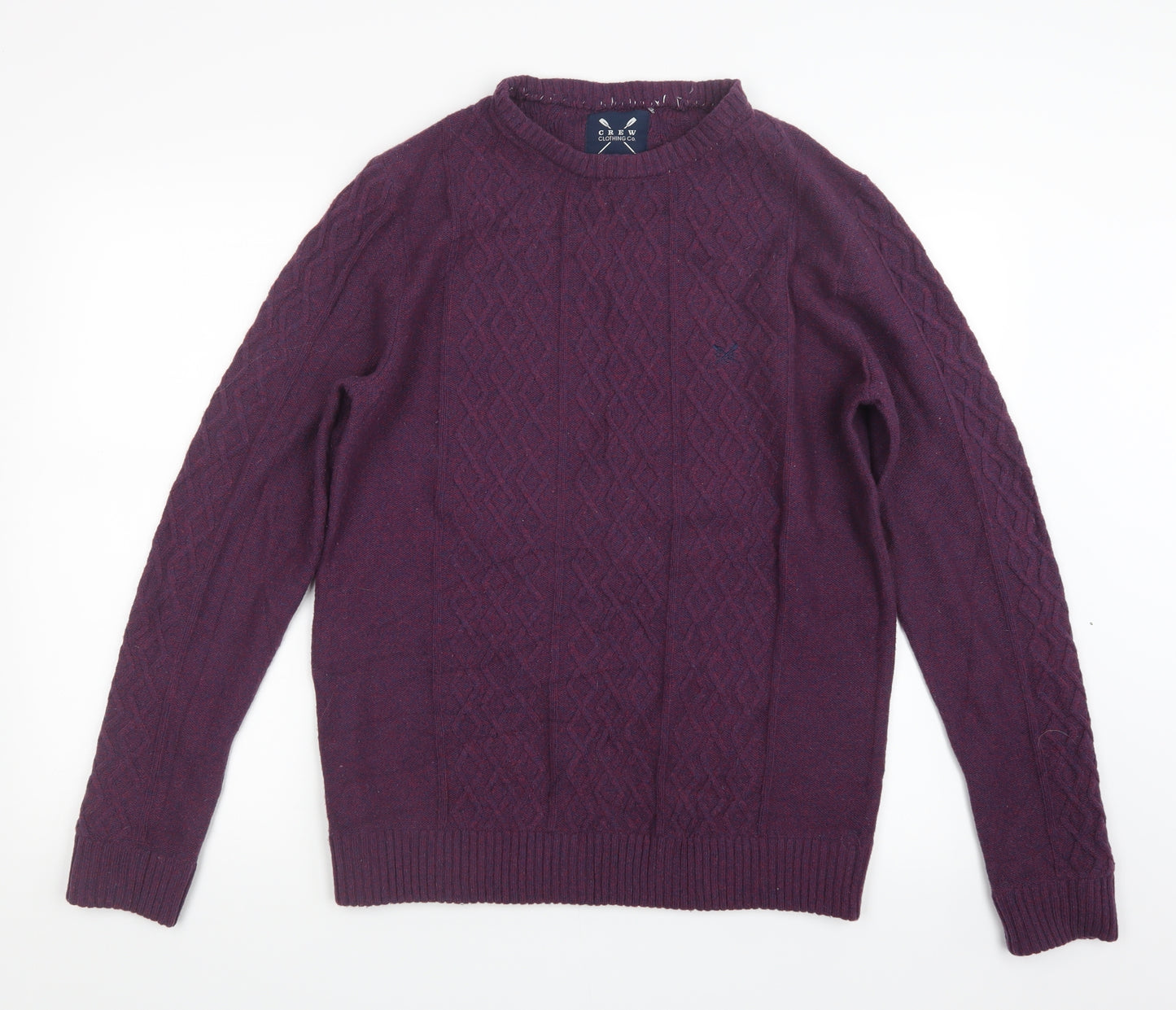 Crew Clothing Mens Purple  Knit Pullover Jumper Size L