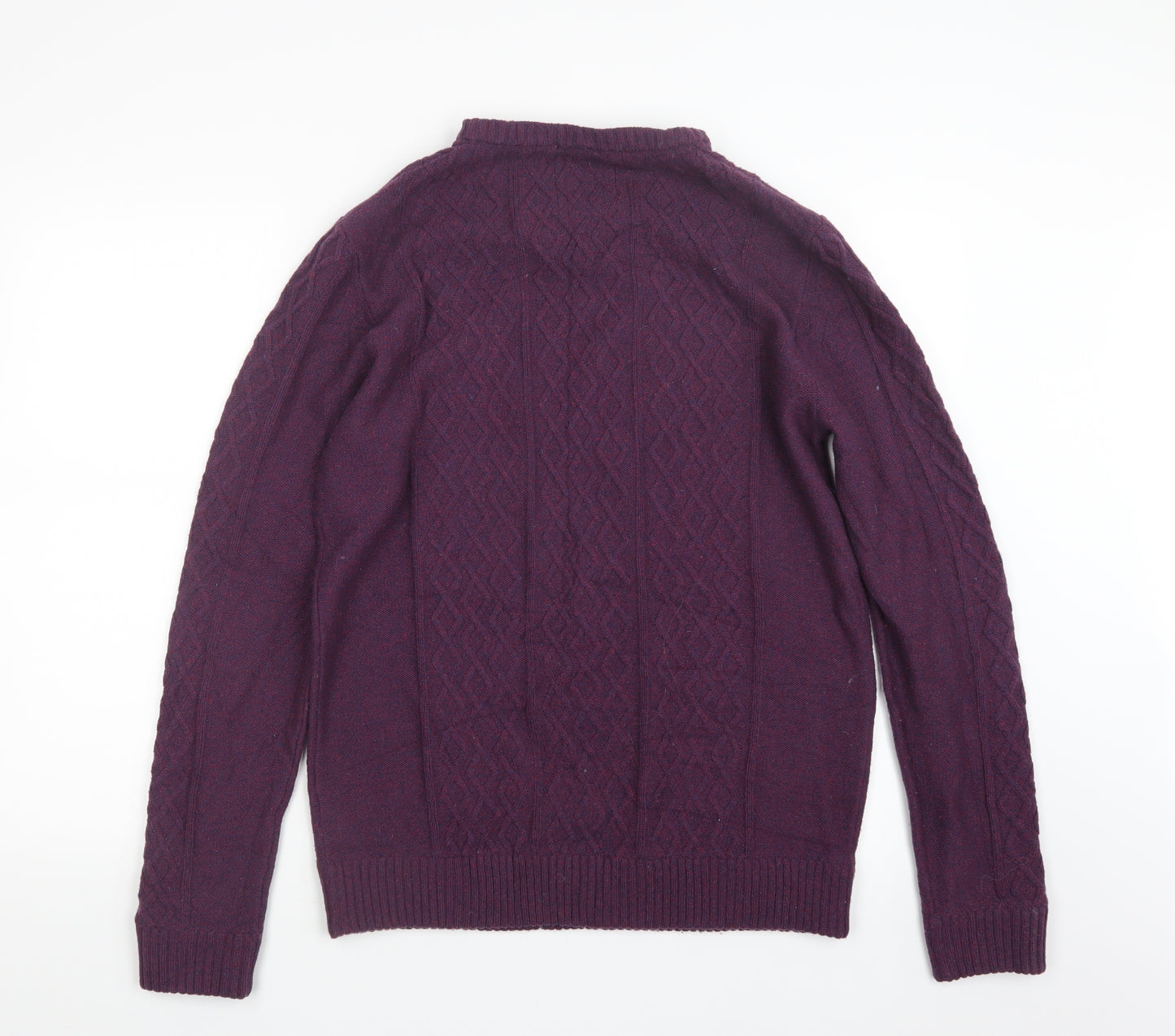 Crew Clothing Mens Purple  Knit Pullover Jumper Size L