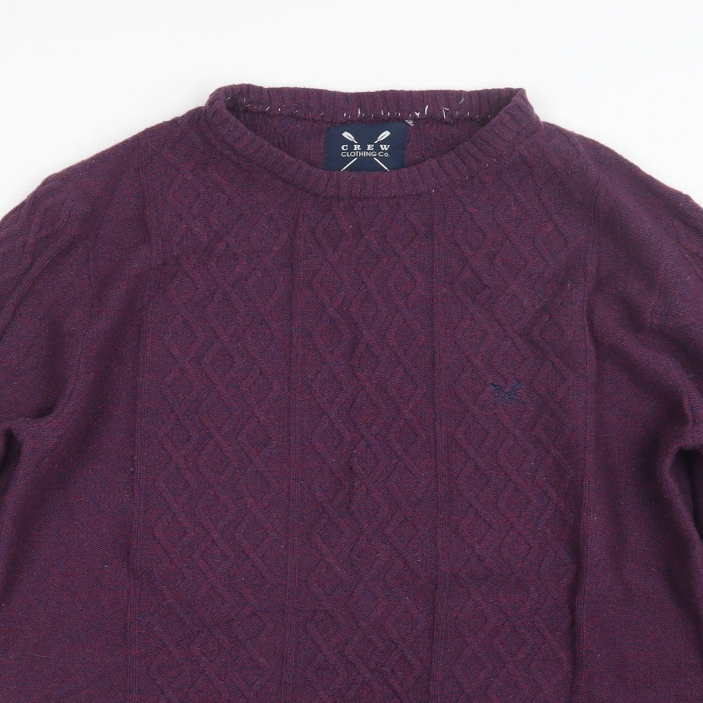 Crew Clothing Mens Purple  Knit Pullover Jumper Size L
