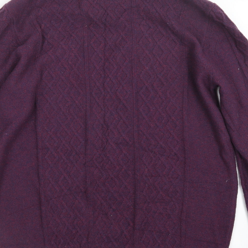 Crew Clothing Mens Purple  Knit Pullover Jumper Size L