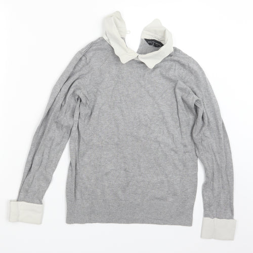 Dorothy Perkins Womens Grey  Knit Pullover Jumper Size 8