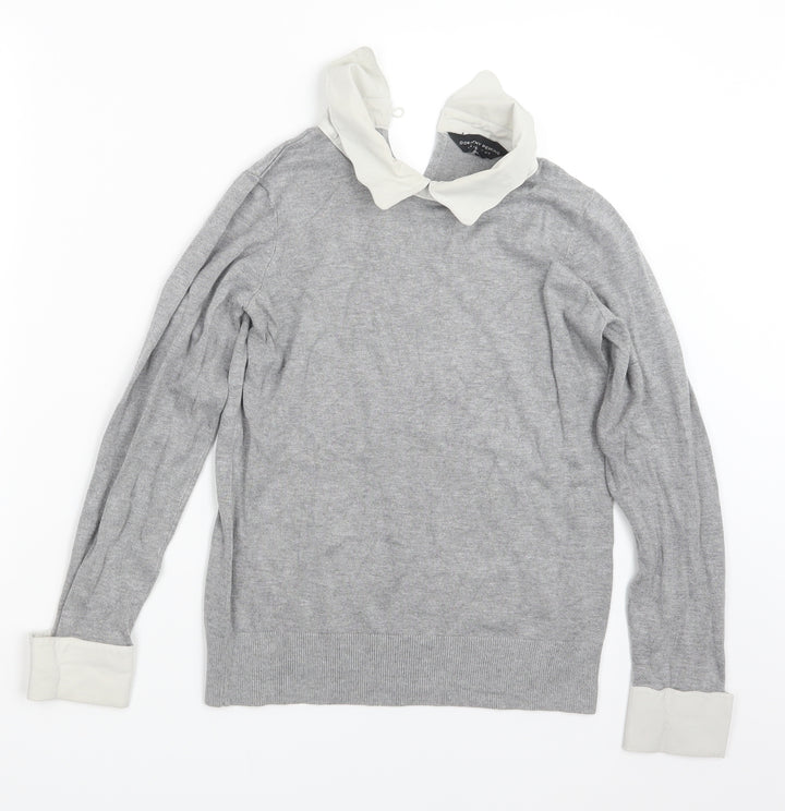 Dorothy Perkins Womens Grey  Knit Pullover Jumper Size 8