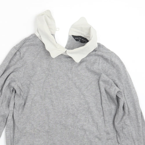 Dorothy Perkins Womens Grey  Knit Pullover Jumper Size 8