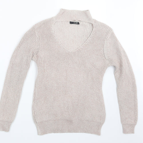 Quiz Womens Pink  Knit Pullover Jumper Size S