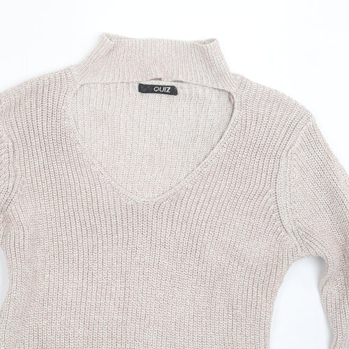 Quiz Womens Pink  Knit Pullover Jumper Size S