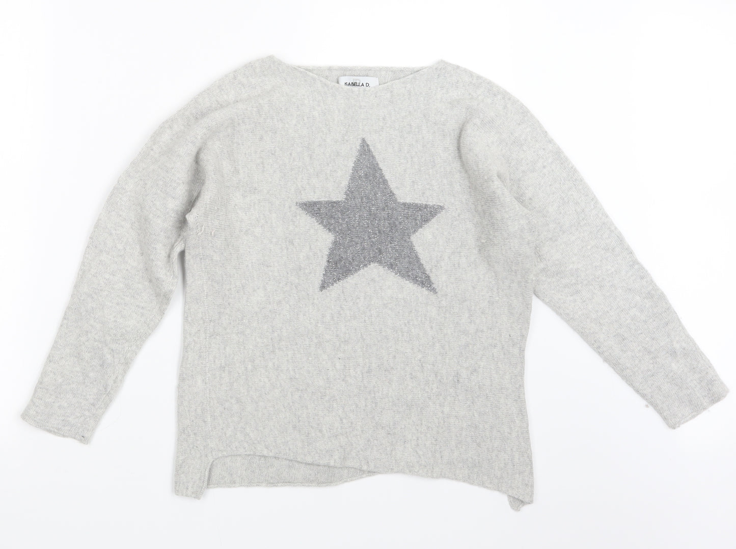 ISABELLA D. Womens Grey  Knit Pullover Jumper Size M