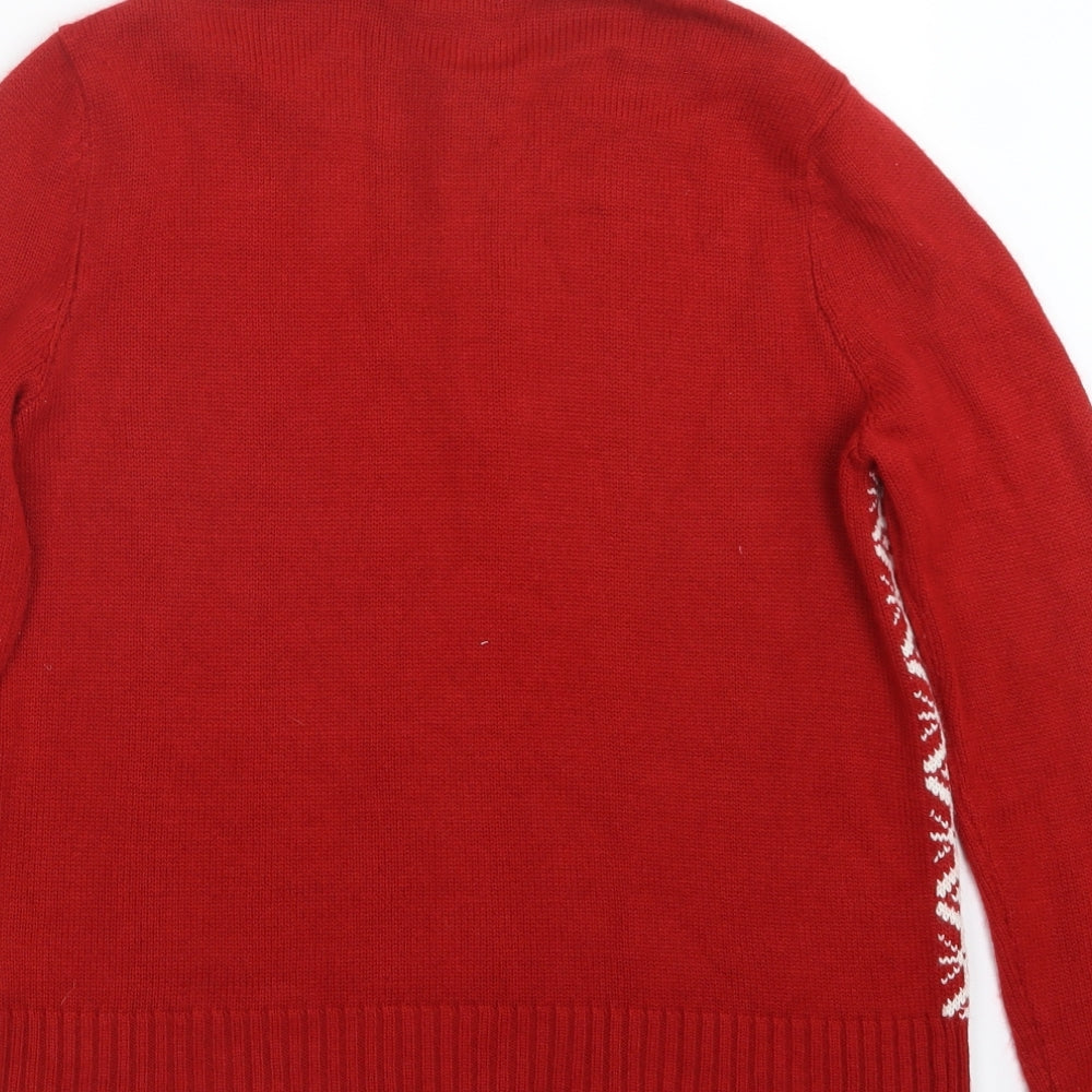 New York Company Womens Red  Knit Pullover Sweatshirt Size M  - Christmas