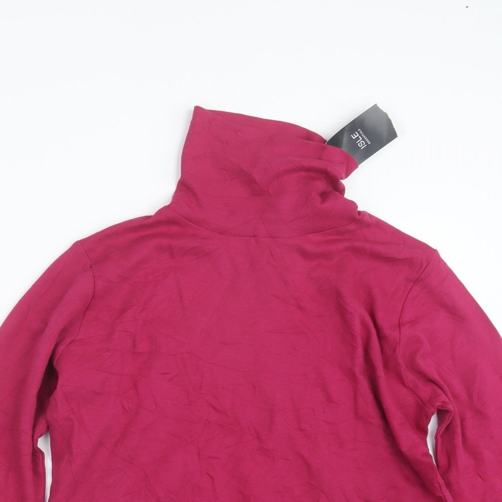 Isle Womens Pink   Basic T-Shirt Size 10