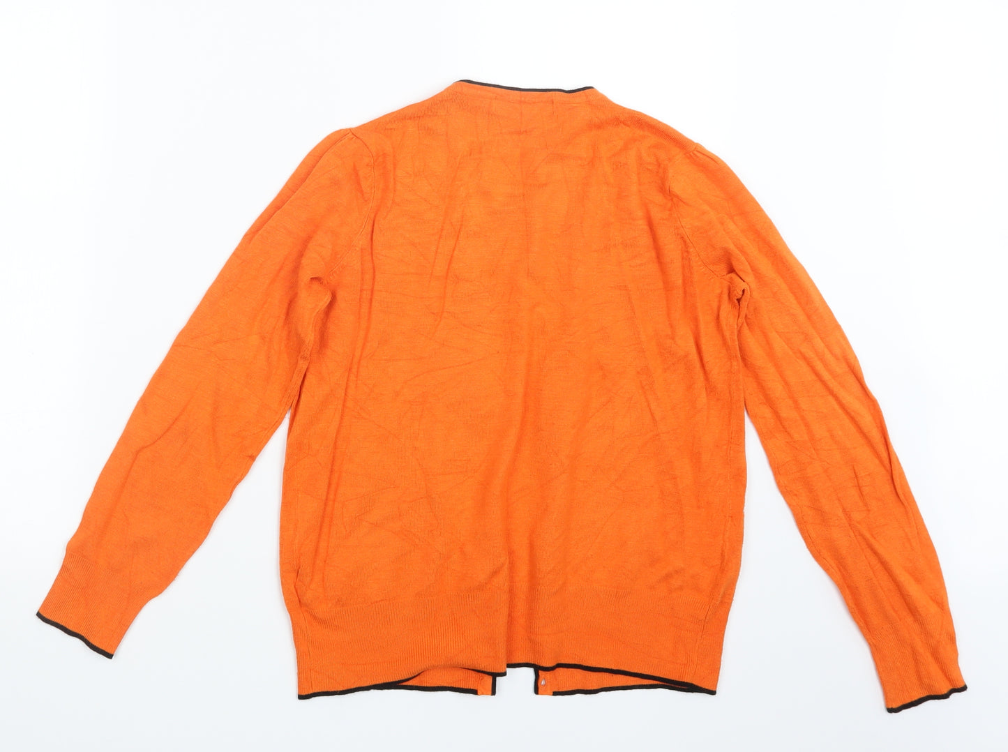 Marks and Spencer Womens Orange  Knit Cardigan Jumper Size 12