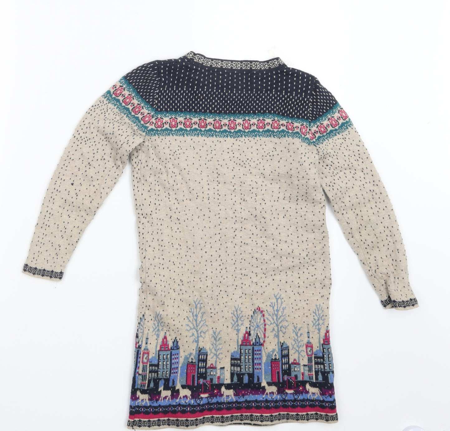 Monsoon Girls Beige  Knit Pullover Jumper Size 7-8 Years