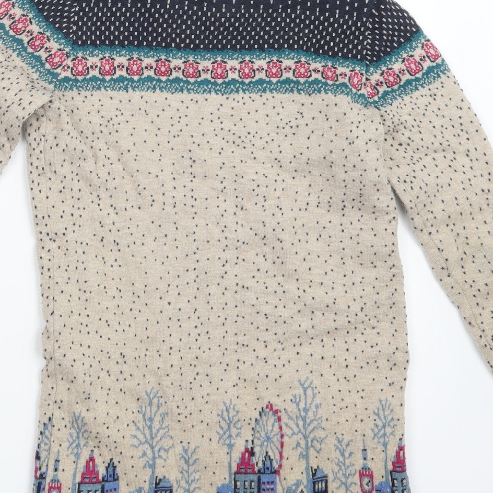 Monsoon Girls Beige  Knit Pullover Jumper Size 7-8 Years