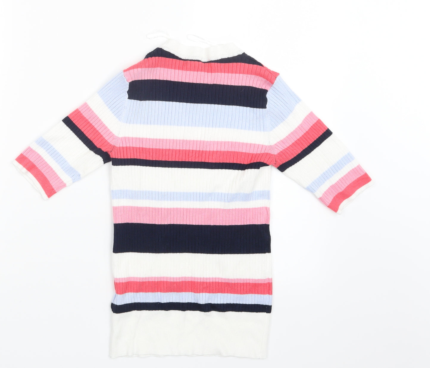 Marks and Spencer Womens Pink Striped Knit Pullover Jumper Size 8