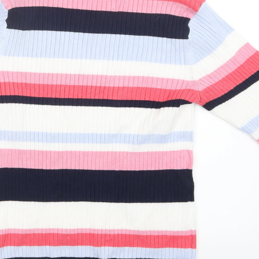 Marks and Spencer Womens Pink Striped Knit Pullover Jumper Size 8